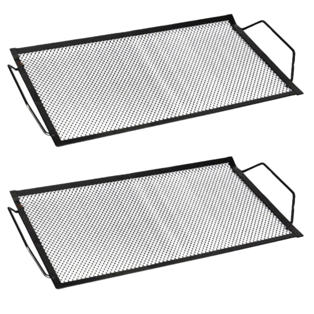 2x Large BBQ Barbecue Tray Rack Frying Grill Grid Party Kitchen Catering Metal 2x Large BBQ Barbecue Tray Rack Frying Grill Grid Party Kitchen Catering Metal